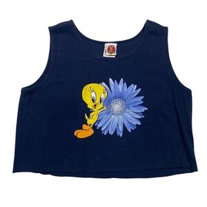 Looney Tunes‎ Navy Tweety Crop Tank – Size Medium